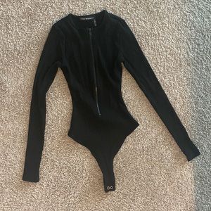 Naked wardrobe zip up bodysuit